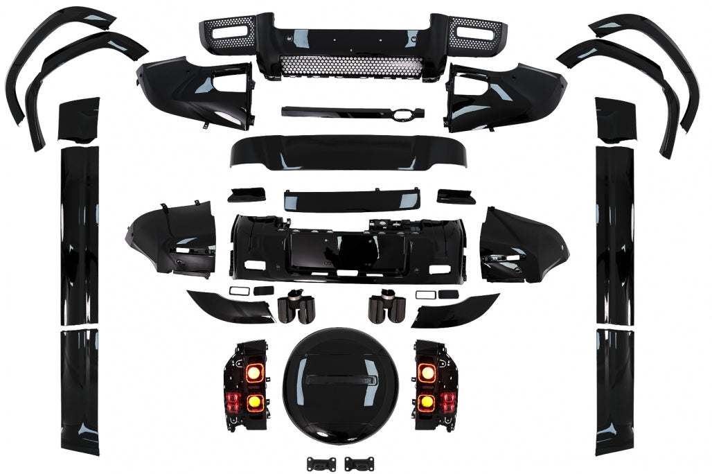 🔥BODYKIT SUITABLE FOR Land Rover Defender SUV L663 (from 19 onwards) Piano BlacK🔥