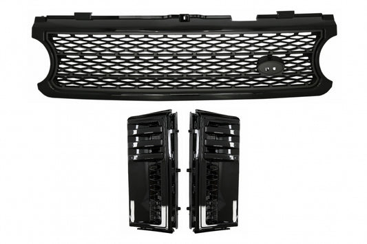 Griglia centrale e gruppo prese d'aria laterali adatti per Land Range Rover Vogue III L322 (2006-2009) Nero Grigio Autobiography Supercharged Edition