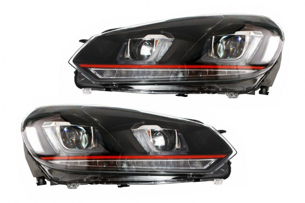 Griglia centrale adatta per VW Golf 6 VI (2008-2012) con fari LED DRL U-Design e