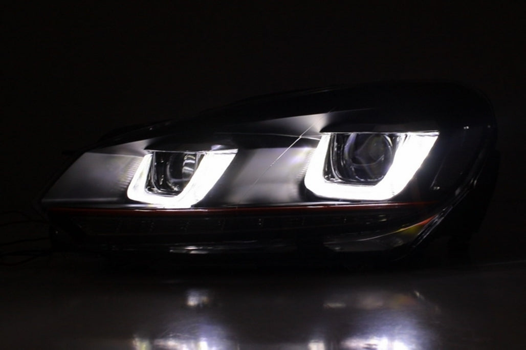 Griglia centrale adatta per VW Golf 6 VI (2008-2012) con fari LED DRL U-Design e