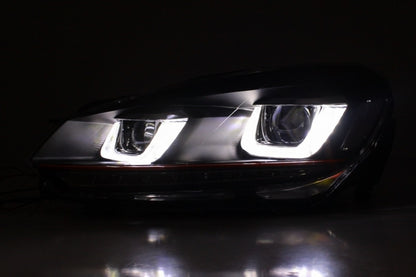 Griglia centrale adatta per VW Golf 6 VI (2008-2012) con fari LED DRL U-Design e