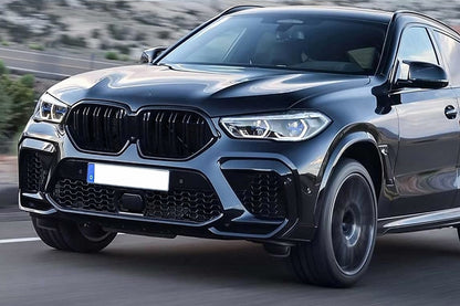 Double kidney grille suitable for BMW X6 G06 (2019–) Double Stripe M Design Piano Black