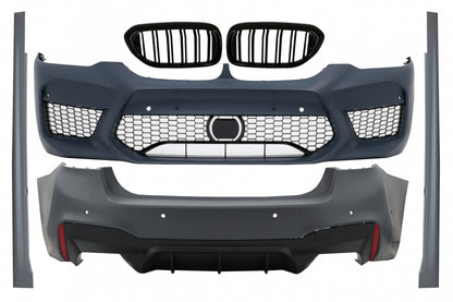 Bodykit adatta per BMW Serie 5 G30 2017-2019 M5 Design con Griglie Centrali a Rene Doppia Striscia M Design Piano Nero
