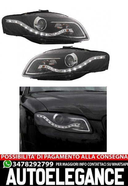 Fari LED DRL DAYLIGHT adatti per Audi A4 B7 (11.2004-03.2008) Nero