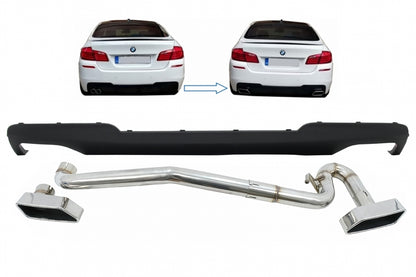 Diffusore d'aria a doppia uscita per BMW Serie 5 F10 (2011-2017) con impianto di