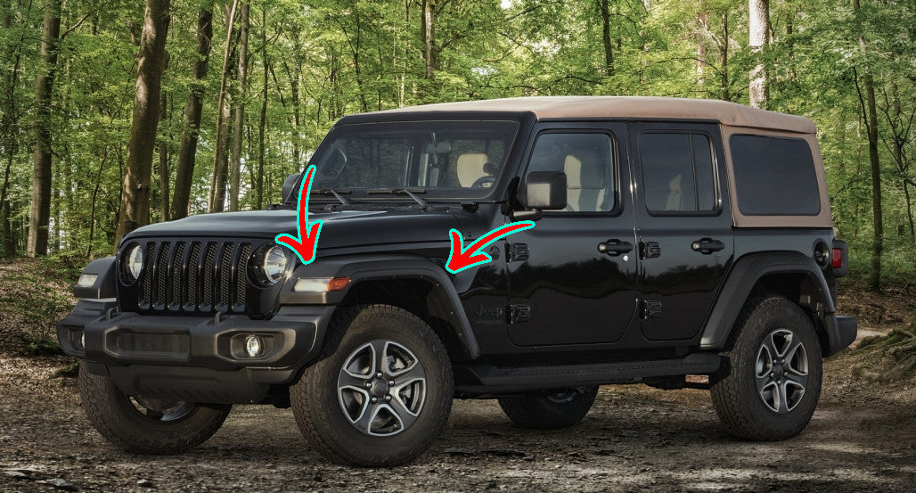 💥Parafanghi con luci di svolta sequenziali a LED DRL adatti per Jeep Wrangler💥