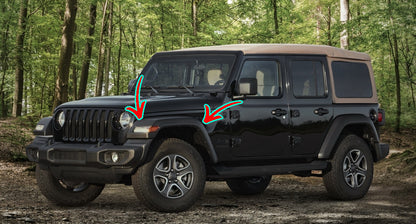 💥Parafanghi con luci di svolta sequenziali a LED DRL adatti per Jeep Wrangler💥