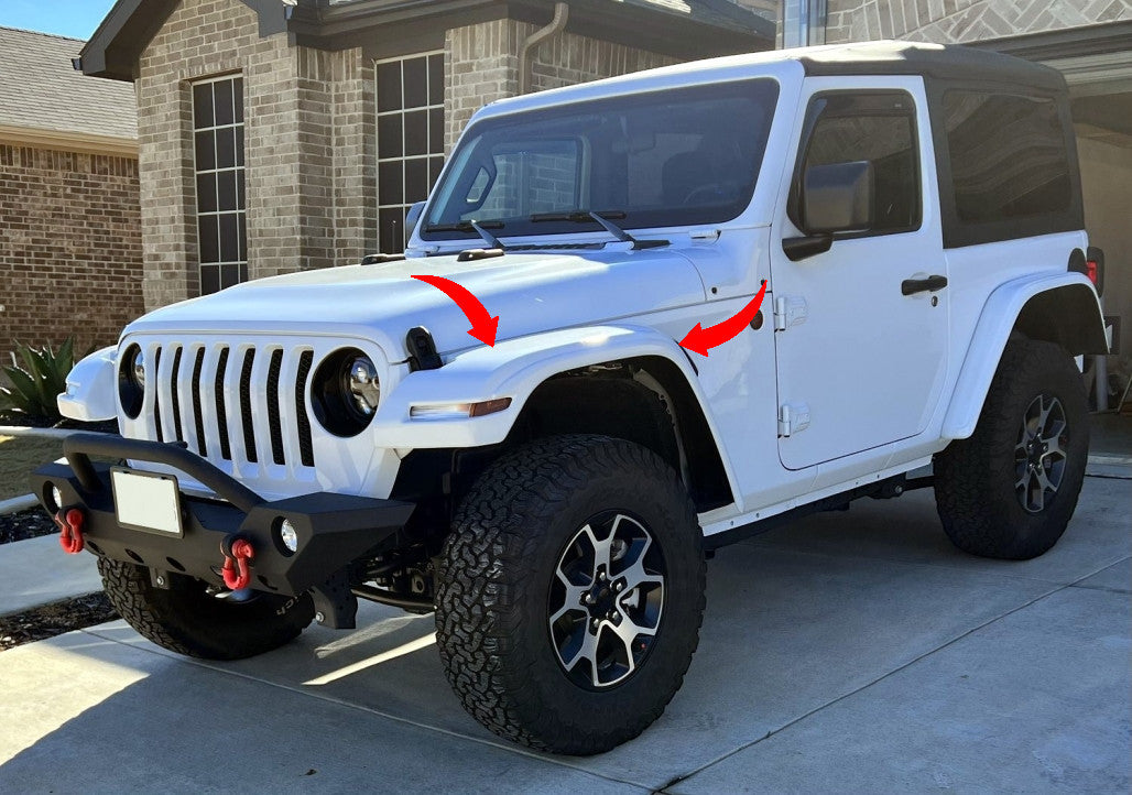 Parafanghi con luci di svolta sequenziali a LED DRL adatti per Jeep Wrangler