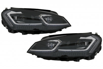 Front bumper and LED headlights suitable for VW Golf VII 7 (2013-2017) R-Line Look 