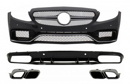 Front and Rear Bumper Diffuser Suitable for Mercedes C-Class C205 A205