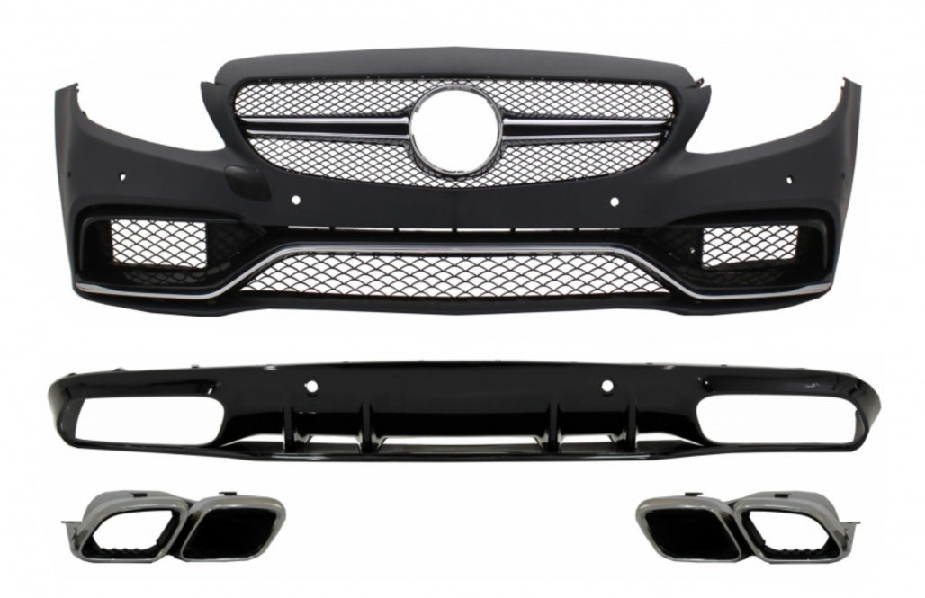 Front and Rear Bumper Diffuser Suitable for Mercedes C-Class C205 A205