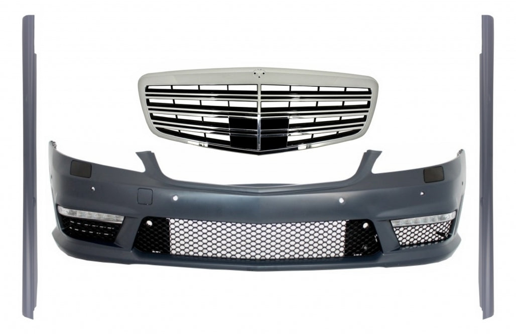 Paraurti anteriore con griglia adatta per Mercedes W221 Classe S (2005-2010)