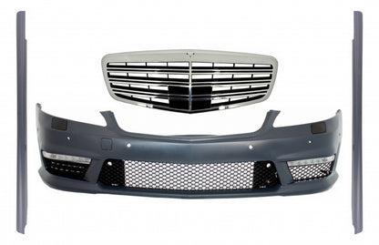 Paraurti anteriore con griglia adatta per Mercedes W221 Classe S (2005-2010)