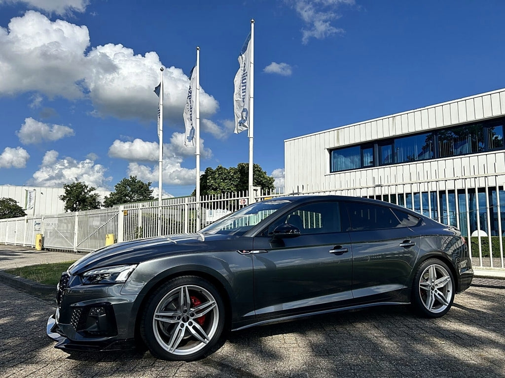 ⭐ Labbro spoiler paraurti anteriore adatto per Audi A5 F5 Facelift S-Line (2020-up) Piano Black Add-On ⭐