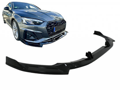 ⭐ Labbro spoiler paraurti anteriore adatto per Audi A5 F5 Facelift S-Line (2020-up) Piano Black Add-On ⭐