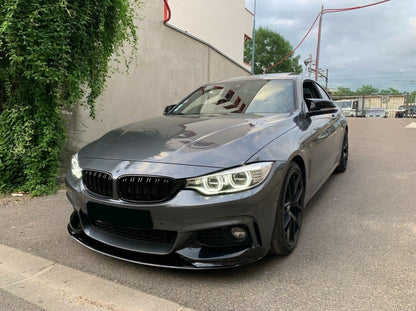 SPLITTER spoiler paraurti anteriore adatto per BMW Serie 4 F32 Coupe F33 Cabrio F36 Grand Coupe (2013-03.2019) M Design Nero LUCIDO