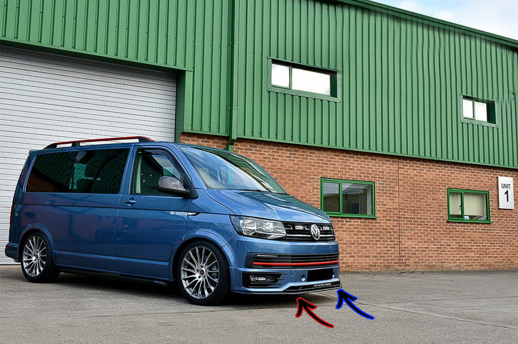 💎Splitter adatto per VW Transporter T6 SPORTLINE 15-up nero lucido💎