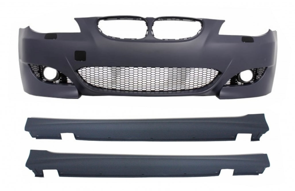 Front bumper suitable for BMW 5 Series E60 E61 (2003-2010) with side skirts