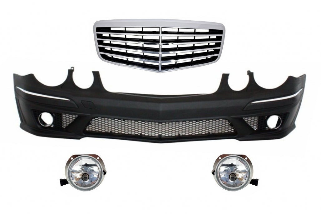 Front bumper suitable for Mercedes W211 E-Class (2006-2009) and grille 