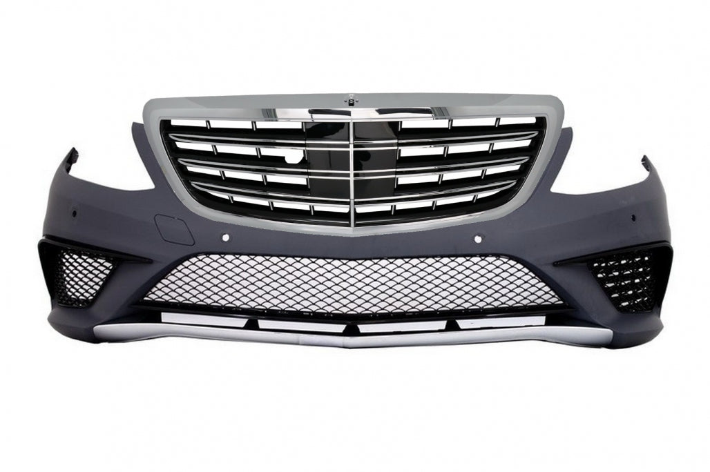 Front bumper suitable for Mercedes W222 S-Class (2013-06.2017) with grille