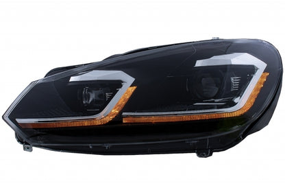 Paraurti anteriore adatto per VW Golf 6 VI (2008-2013) con fari a LED Luci di svolta sequenziali dinamiche scorrevoli R20 Look