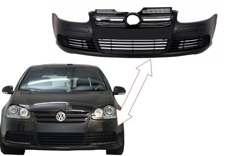 💥Paraurti anteriore adatto per VW Golf V 5 (2003-2007) Glossy Black Grill💥