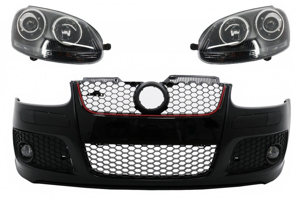 Front bumper suitable for VW Golf V 5 MK5 (2003-2007) GTI Design with headlights