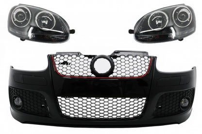 Front bumper suitable for VW Golf V 5 MK5 (2003-2007) GTI Design with headlights