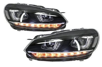 Paraurti anteriore adatto per VW Golf VI 6 (2008-2013) R20 Look con fari 3D LED