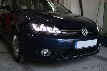 Paraurti anteriore adatto per VW Golf VI 6 (2008-2013) R20 Look con fari 3D LED