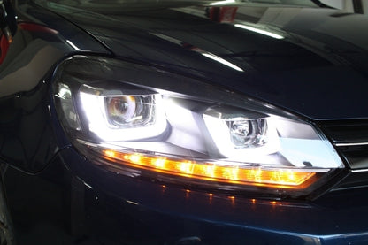 Paraurti anteriore adatto per VW Golf VI 6 (2008-2013) R20 Look con fari 3D LED