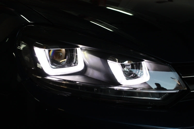 Paraurti anteriore adatto per VW Golf VI 6 (2008-2013) R20 Look con fari 3D LED