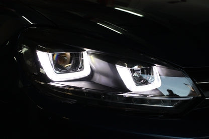 Paraurti anteriore adatto per VW Golf VI 6 (2008-2013) R20 Look con fari 3D LED