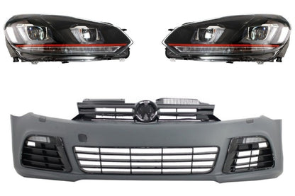 Front bumper suitable for VW Golf VI 6 (2008-2013) R20 Look with 3D LED Headlights