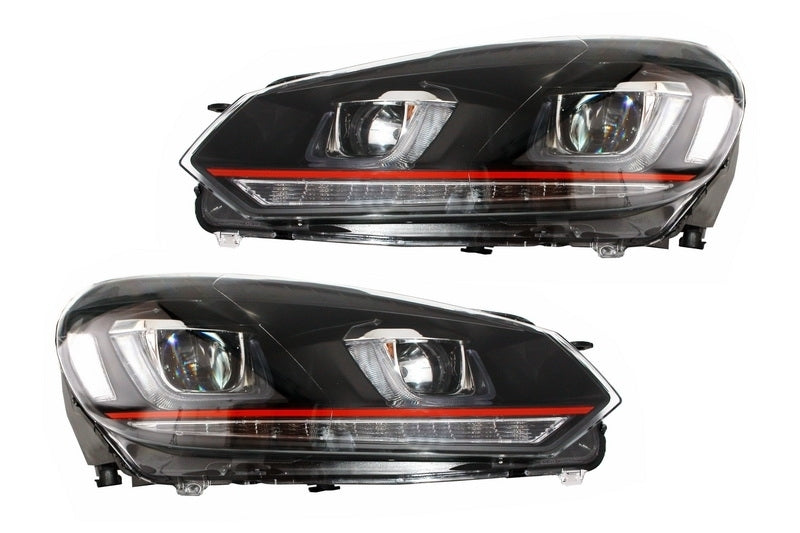 Front bumper suitable for VW Golf VI 6 (2008-2013) R20 Look with 3D LED Headlights