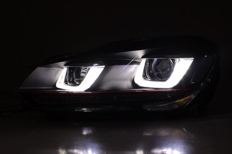 Front bumper suitable for VW Golf VI 6 (2008-2013) R20 Look with 3D LED Headlights