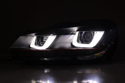 Front bumper suitable for VW Golf VI 6 (2008-2013) R20 Look with 3D LED Headlights