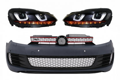 Front bumper suitable for VW Golf VI 6 (2008-2013) GTI Look with Golf 7 headlights 
