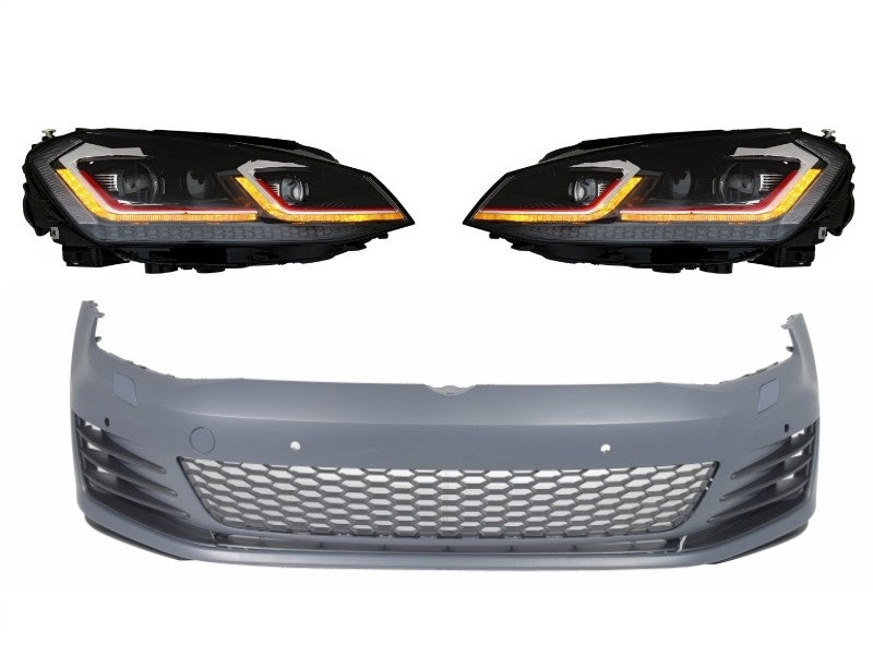 Paraurti anteriore adatto per VW Golf VII 7 5G (2013-2017) con fari a LED G7.5