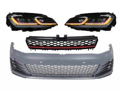 Front bumper suitable for VW Golf VII 7 5G (2013-2017) with G7.5 LED headlights 
