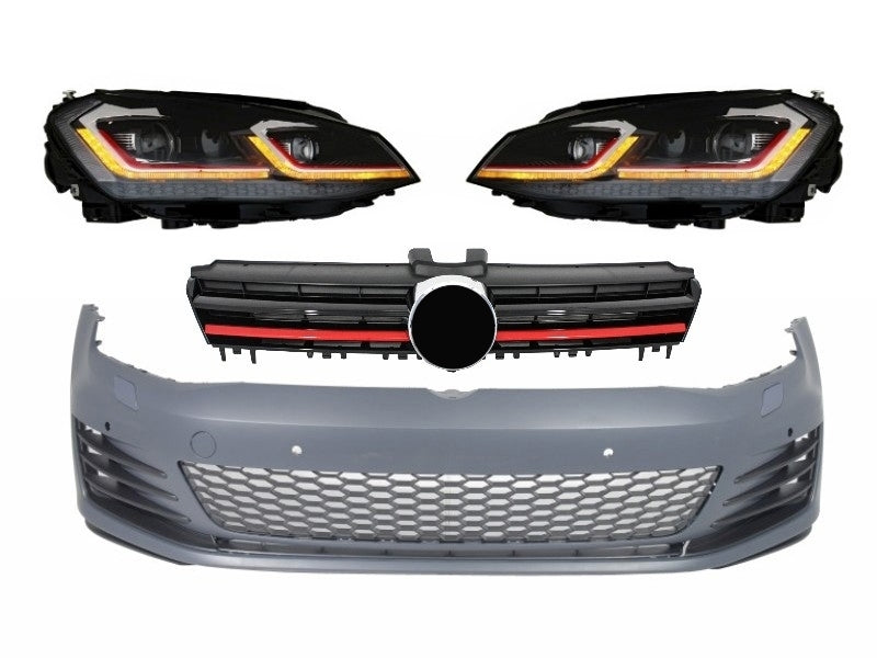 Front bumper suitable for VW Golf VII 7 5G (2013-2017) with G7.5 LED headlights 