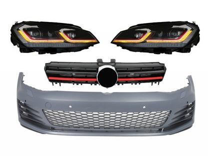 Front bumper suitable for VW Golf VII 7 5G (2013-2017) with G7.5 LED headlights 