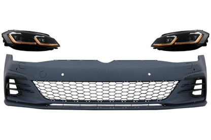 Paraurti anteriore adatto per VW Golf VII 7.5 (2017-2020) e Fari anteriori