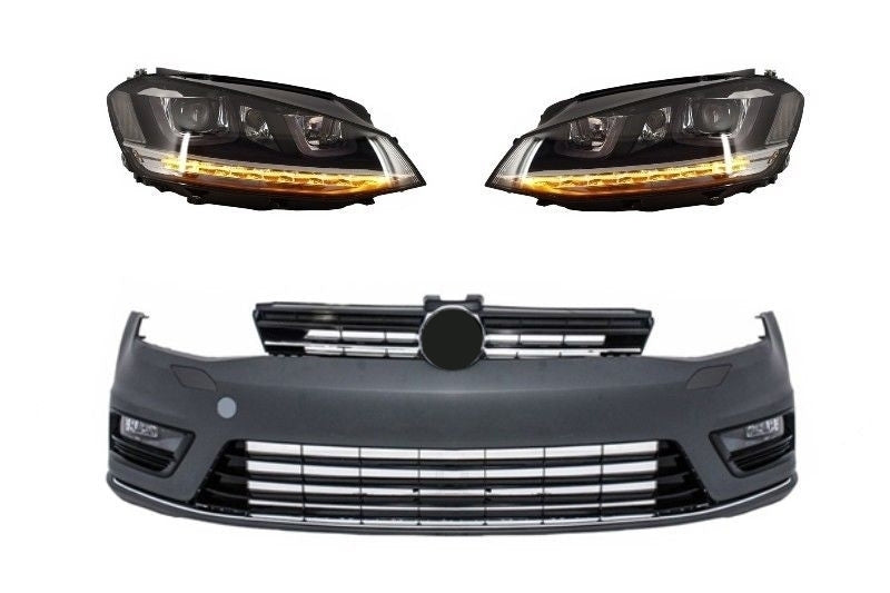 Paraurti anteriore adatto per VW Golf VII 7 (2013-2017) con fari 3D LED