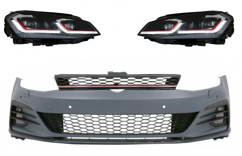 Paraurti anteriore adatto per VW Golf VII 7 (2013-2017) con fari a LED