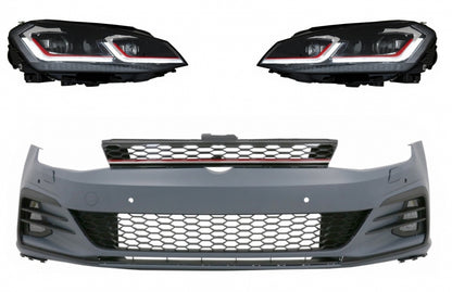 Paraurti anteriore adatto per VW Golf VII 7 (2013-2017) con fari a LED