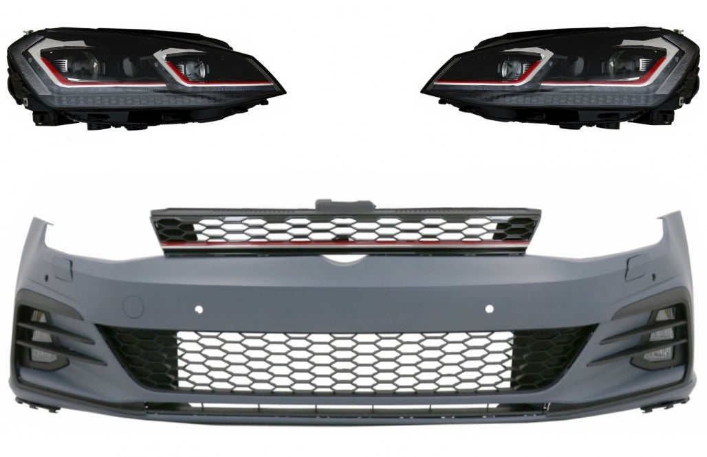 Paraurti anteriore adatto per VW Golf VII 7 (2013-2017) con fari a LED