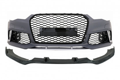 Front Bumper Lip Spoiler Fit For Audi A6 C7 4G 2015-2018