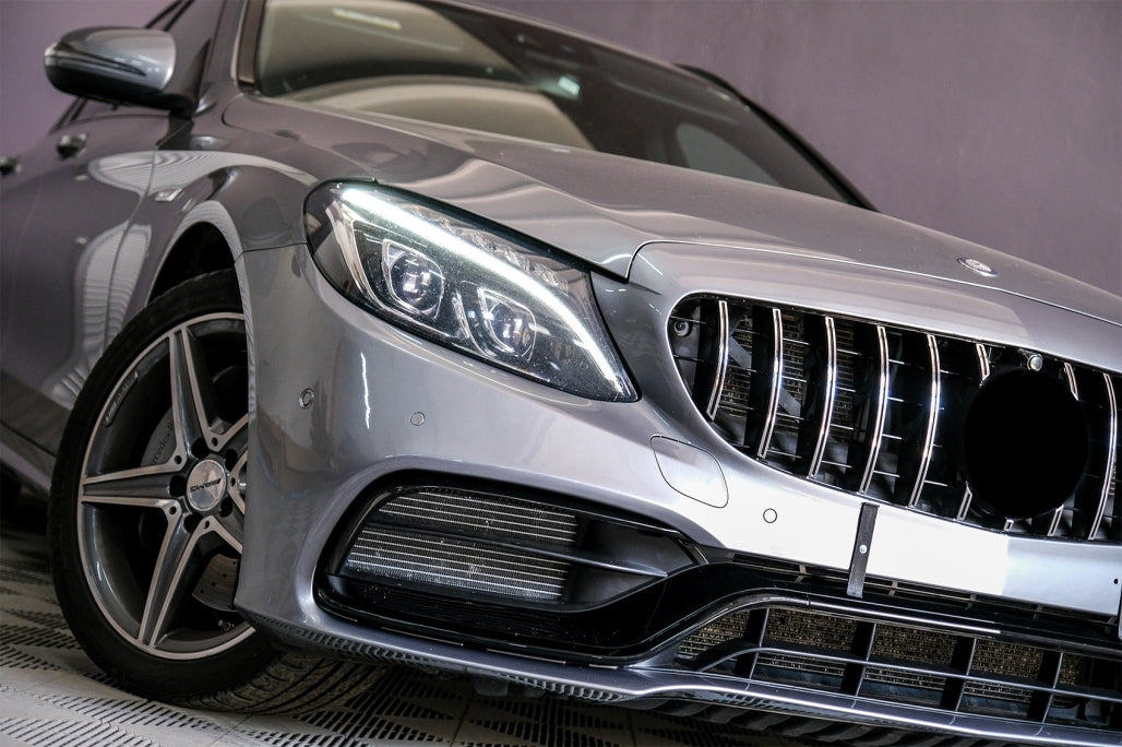 Paraurti anteriore con griglia per Mercedes Classe C W205 S205 A205 (2014-2018)