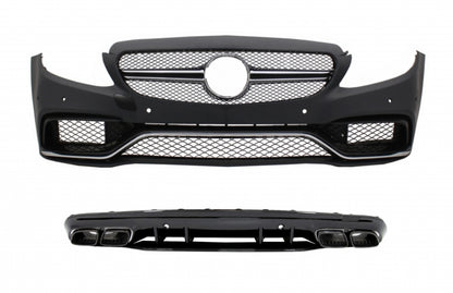 Paraurti anteriore con diffusore adatto per Mercedes Classe C W205 2014-2020